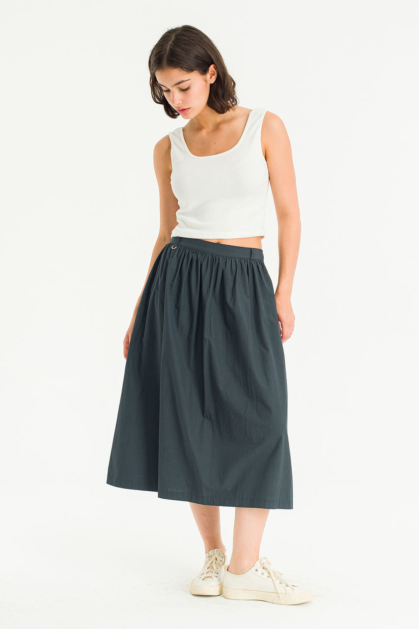 Lucie Simple Mid Skirt, Charcoal
