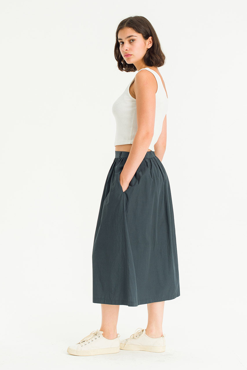 Lucie Simple Mid Skirt, Charcoal