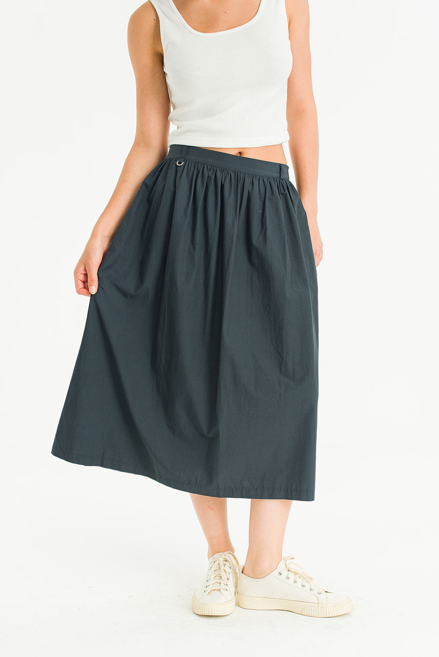 Lucie Simple Mid Skirt, Charcoal
