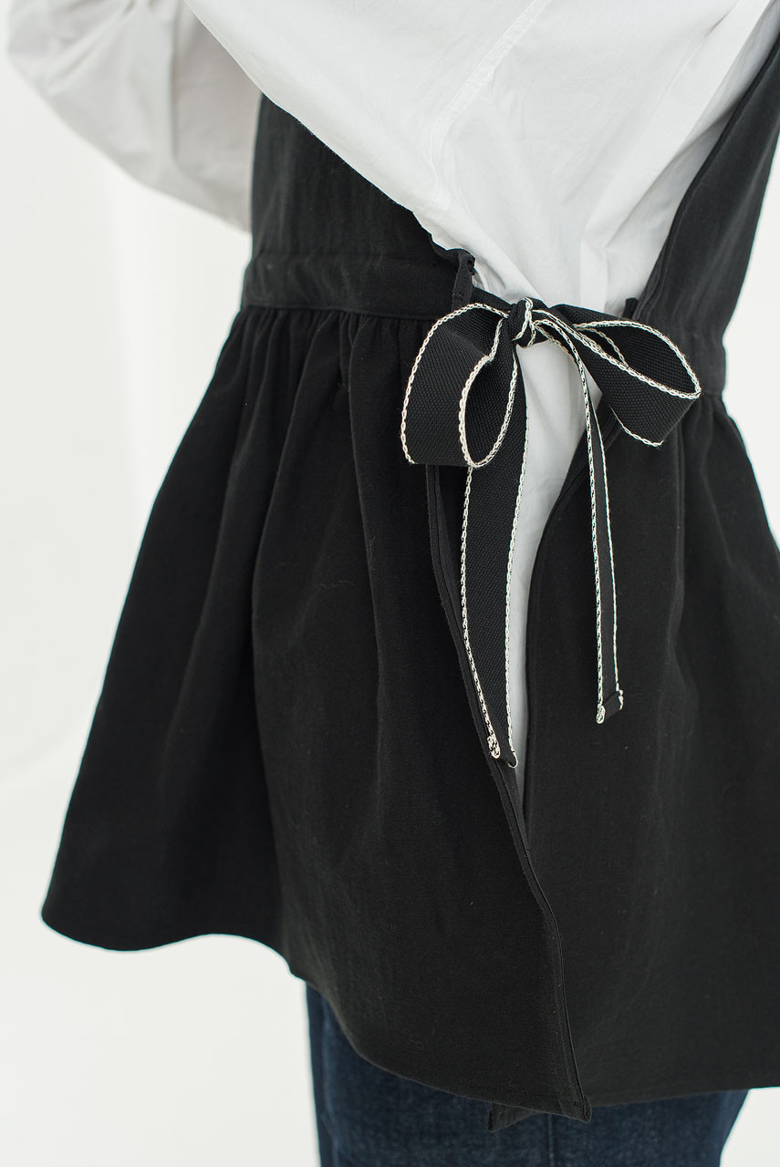 Faye Ribboned Vest, Black