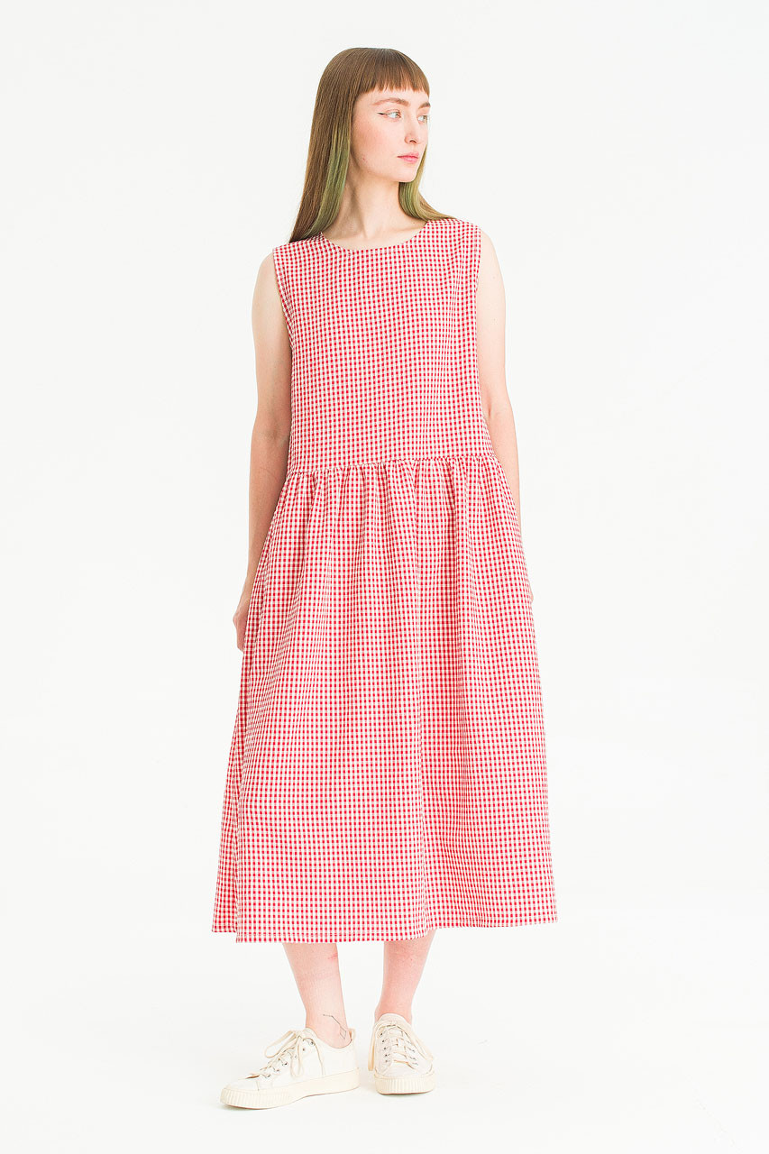 Melrose Gingham Aron Dress, Red