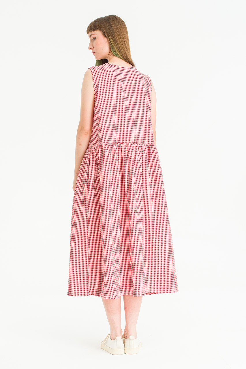 Melrose Gingham Aron Dress, Red