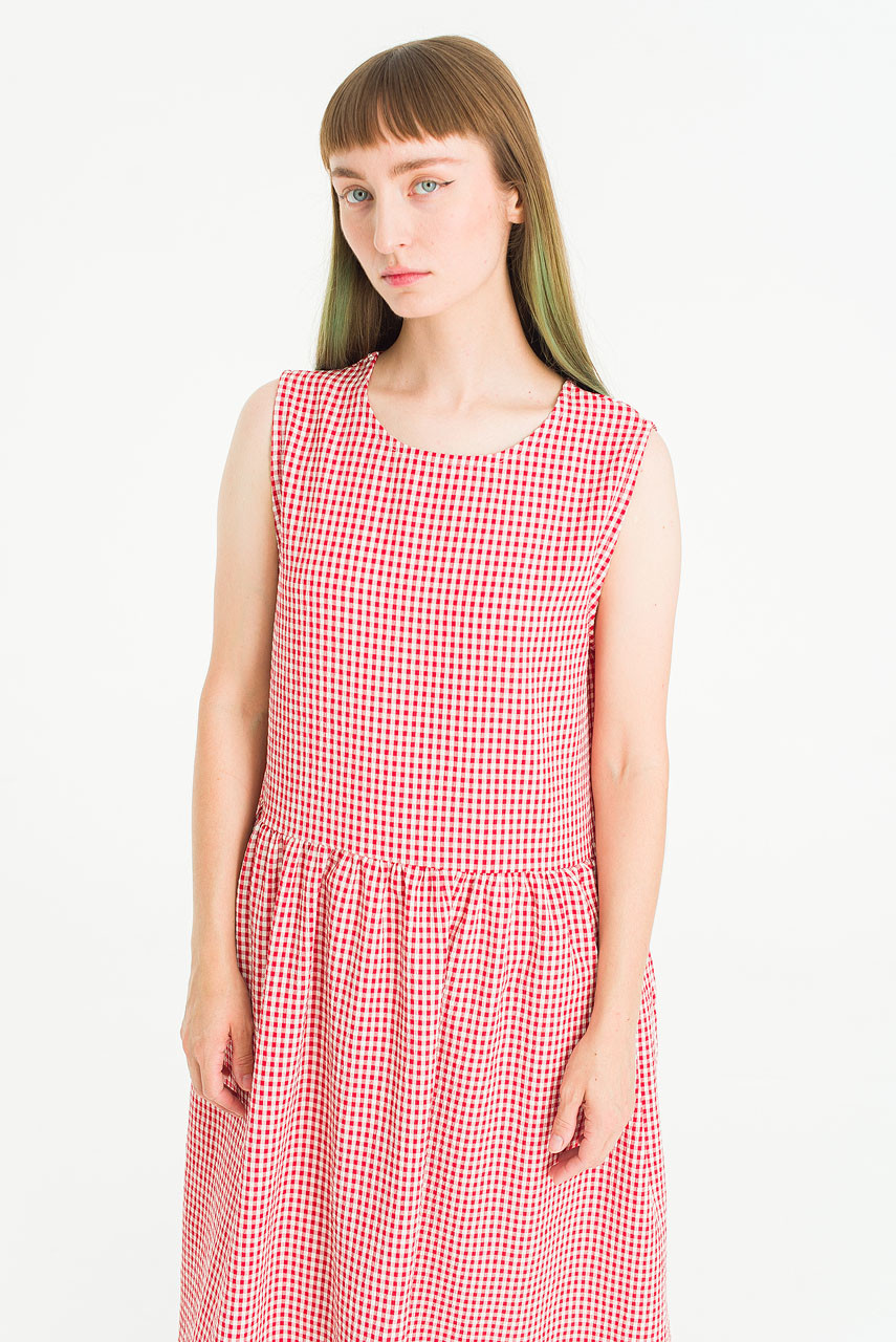 Melrose Gingham Aron Dress, Red