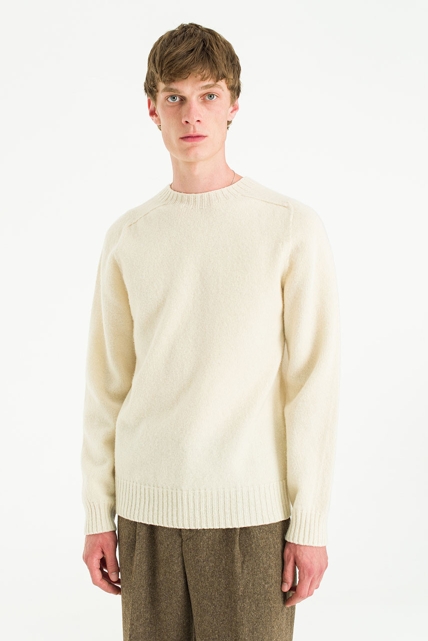 【美品】ボウエー　bow.a MOHAIR CREW NECK KNIT ALESSANDRA RICH Short sleeve mohair Sweater WHITE | Base Blu