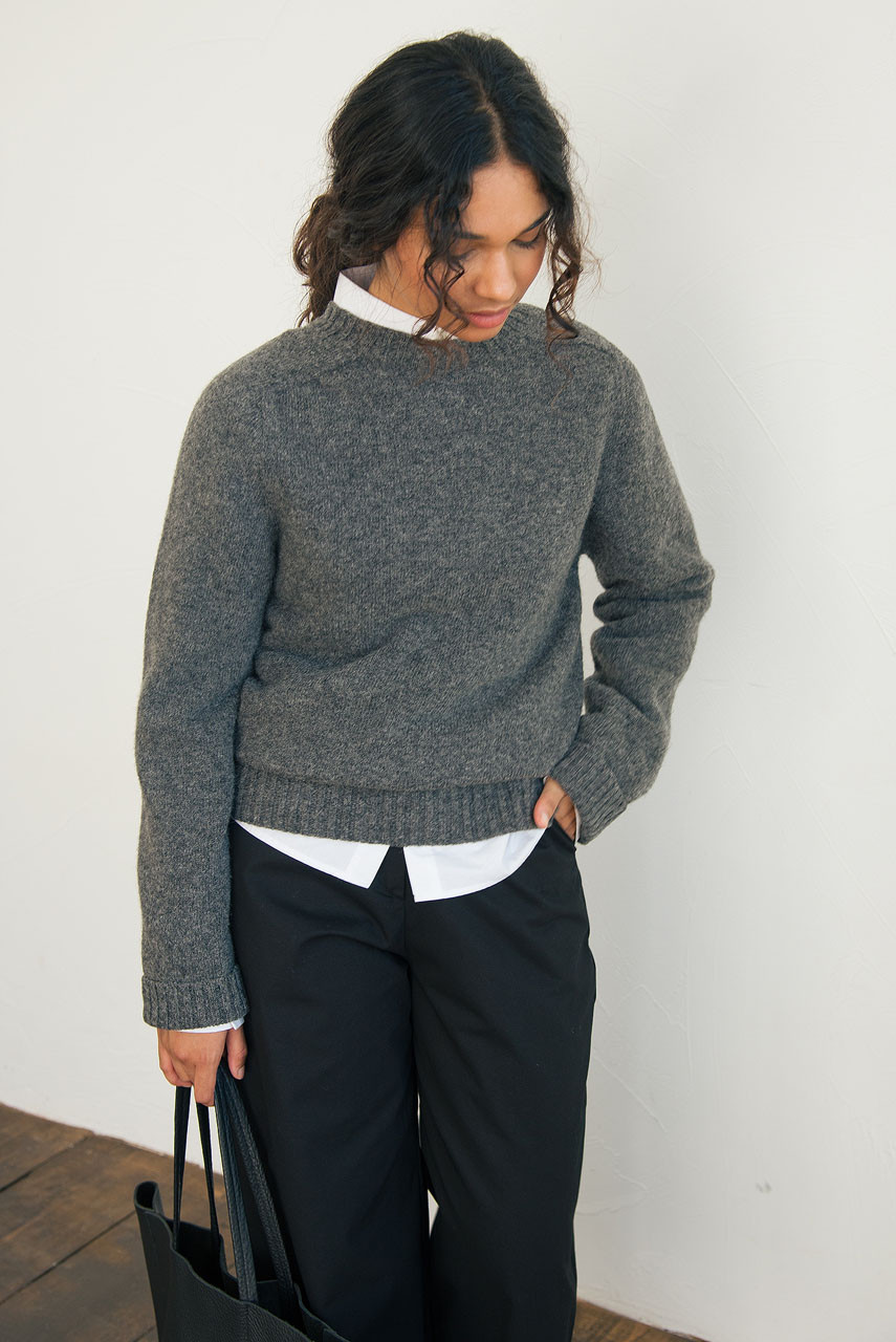 Lochfield Wool Seamless Jumper, Dark Grey