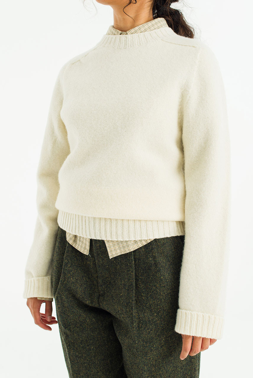 Lochfield Wool Seamless Jumper, Winter White