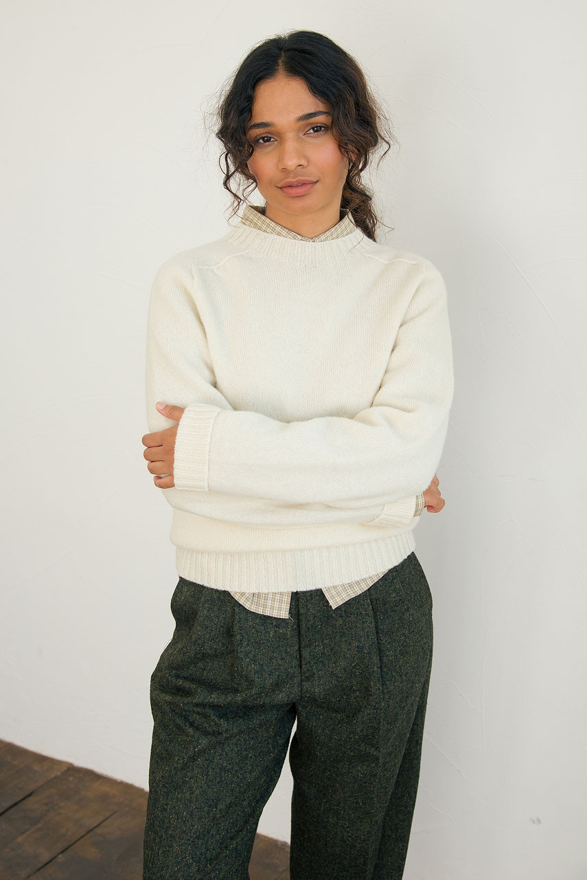 Lochfield Wool Seamless Jumper, Winter White