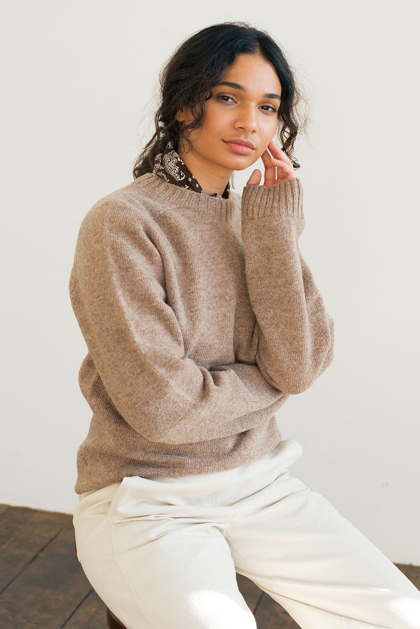 Lochfield Wool Seamless Jumper, Brown