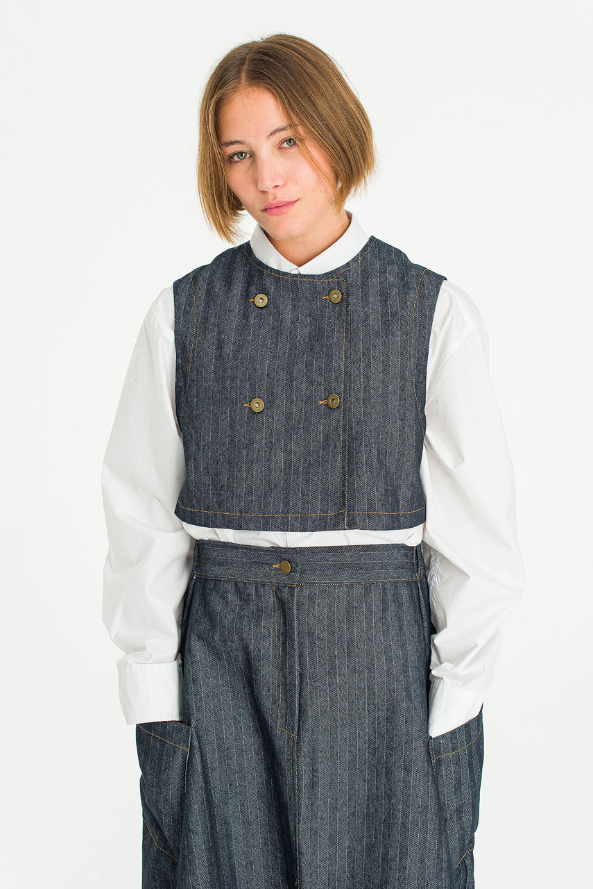 Hiro Crop Vest, Blue