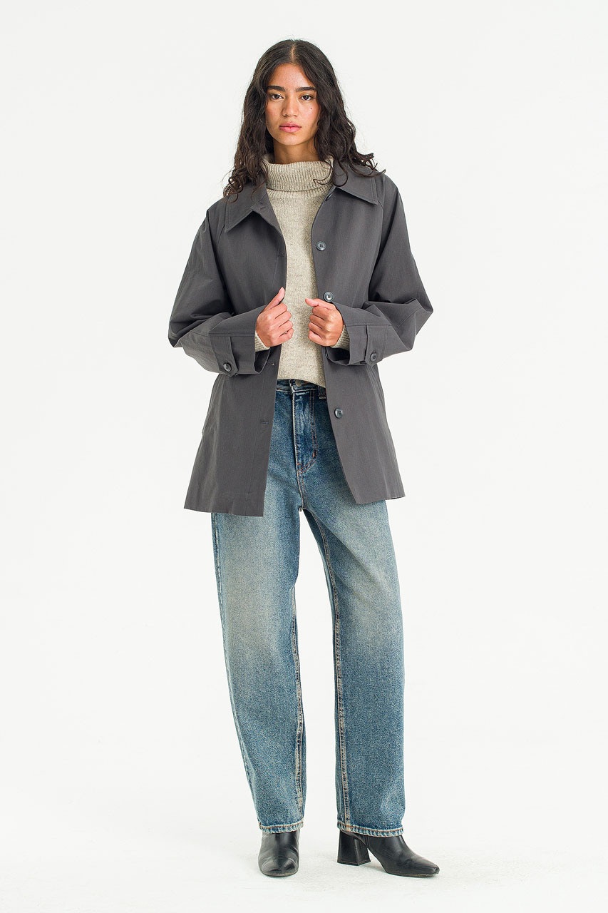 Brooklyn Half Length Coat, Charcoal