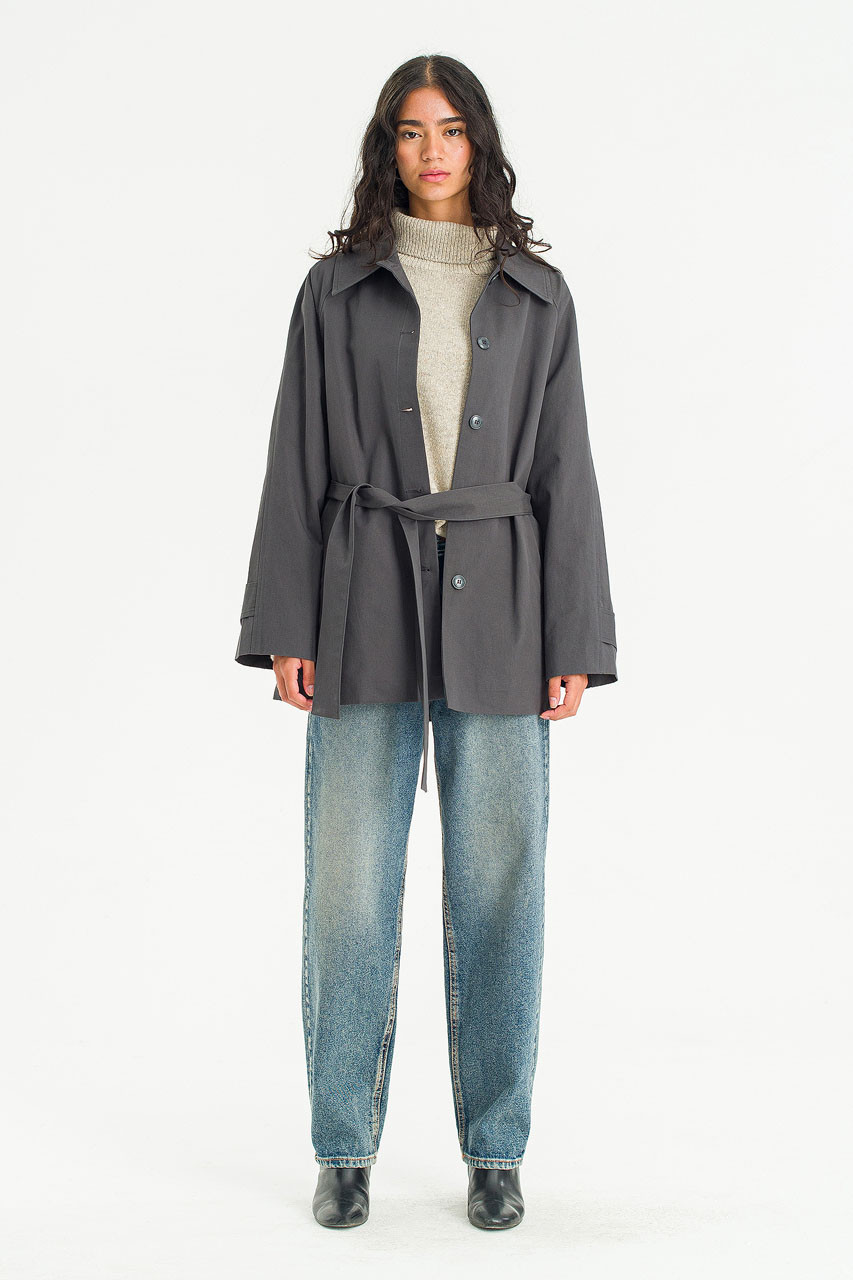 Brooklyn Half Length Coat, Charcoal