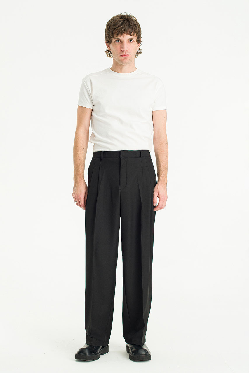 Menswear | Wide-Cut Slacks, Black