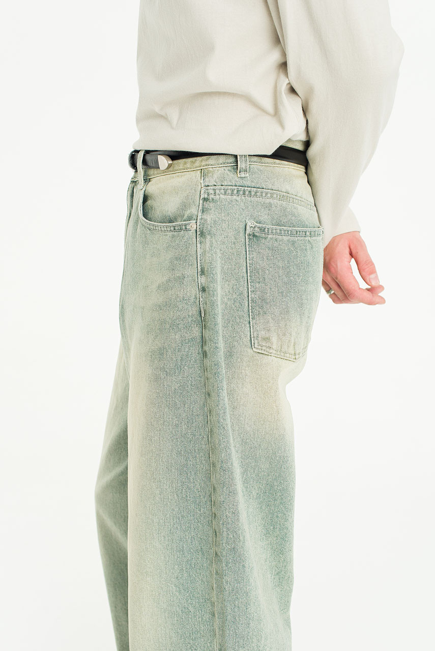Menswear | Curved Pigment Jeans, Light Blue