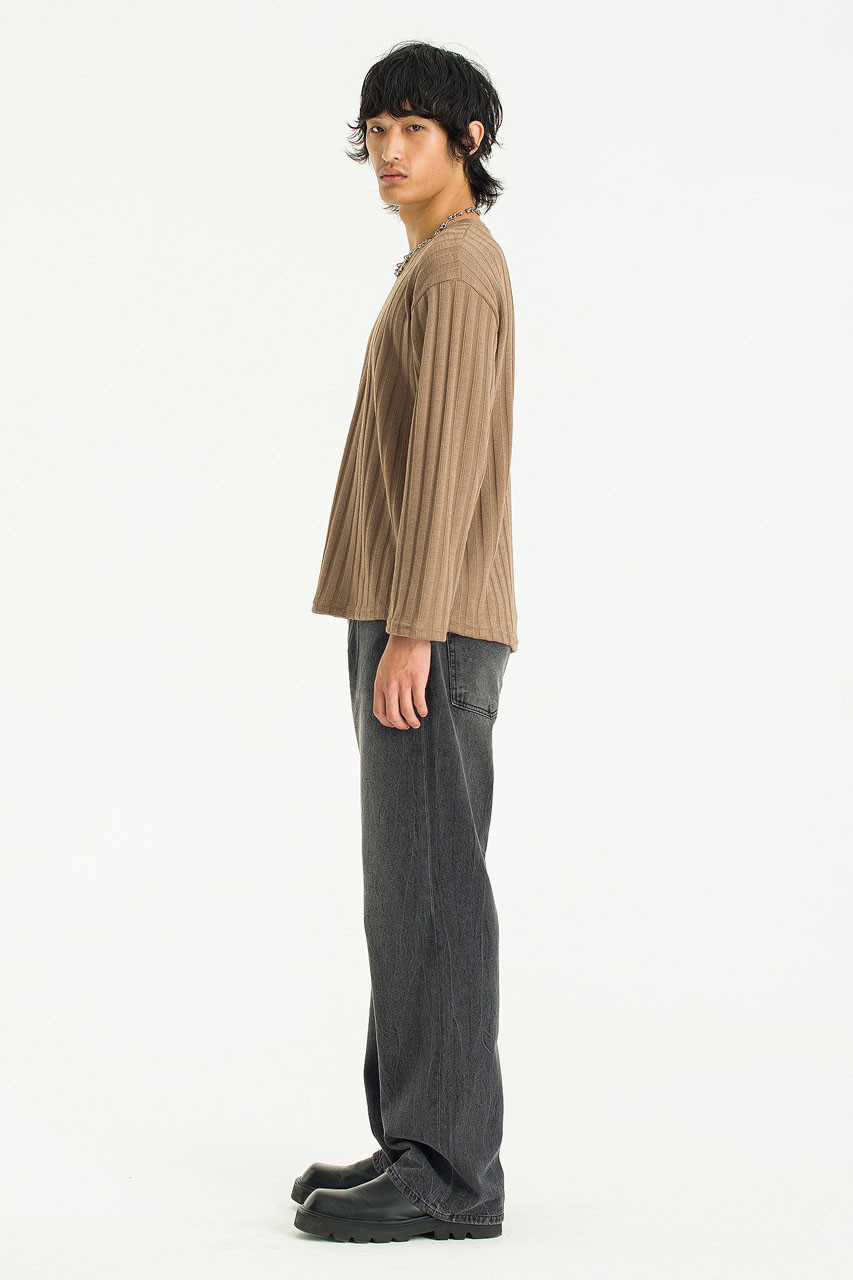 Menswear | Ribbed Crop Knit, Camel