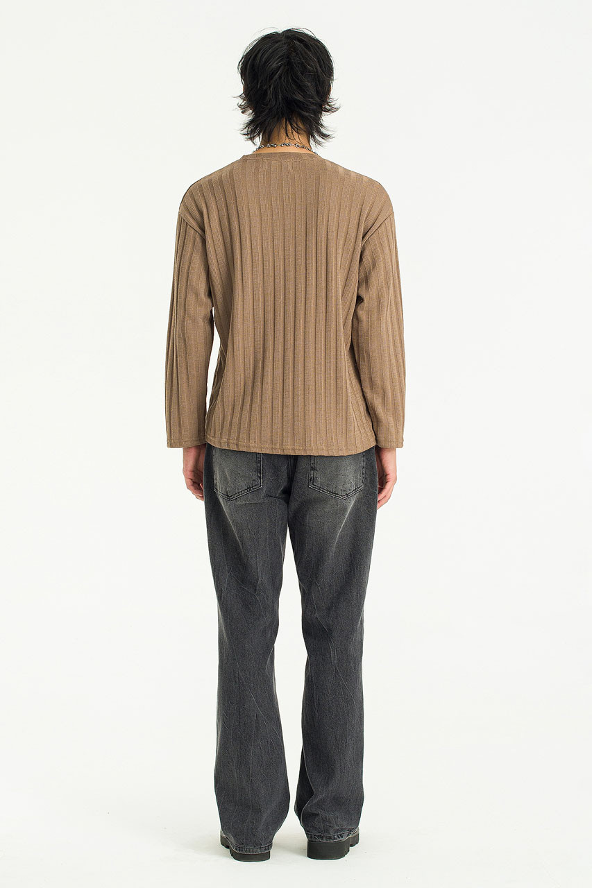 Menswear | Ribbed Crop Knit, Camel