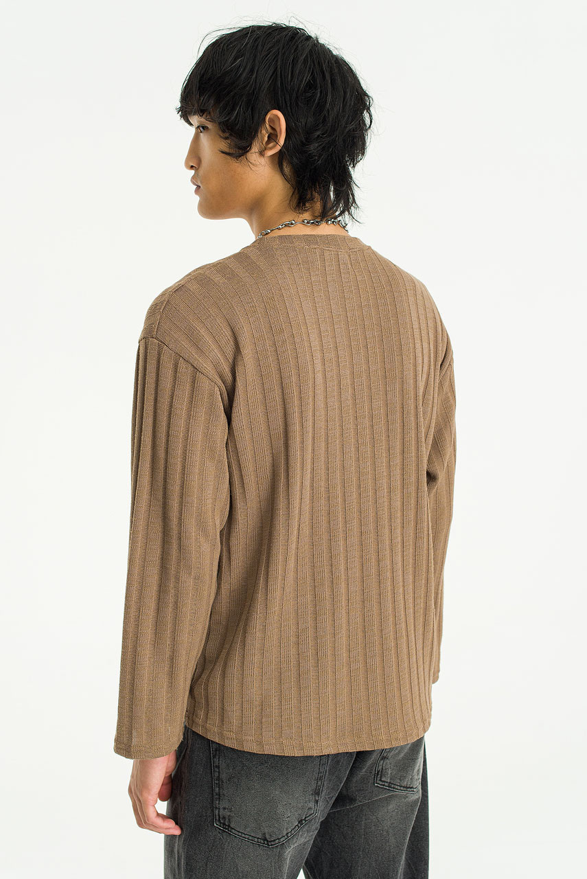 Menswear | Ribbed Crop Knit, Camel