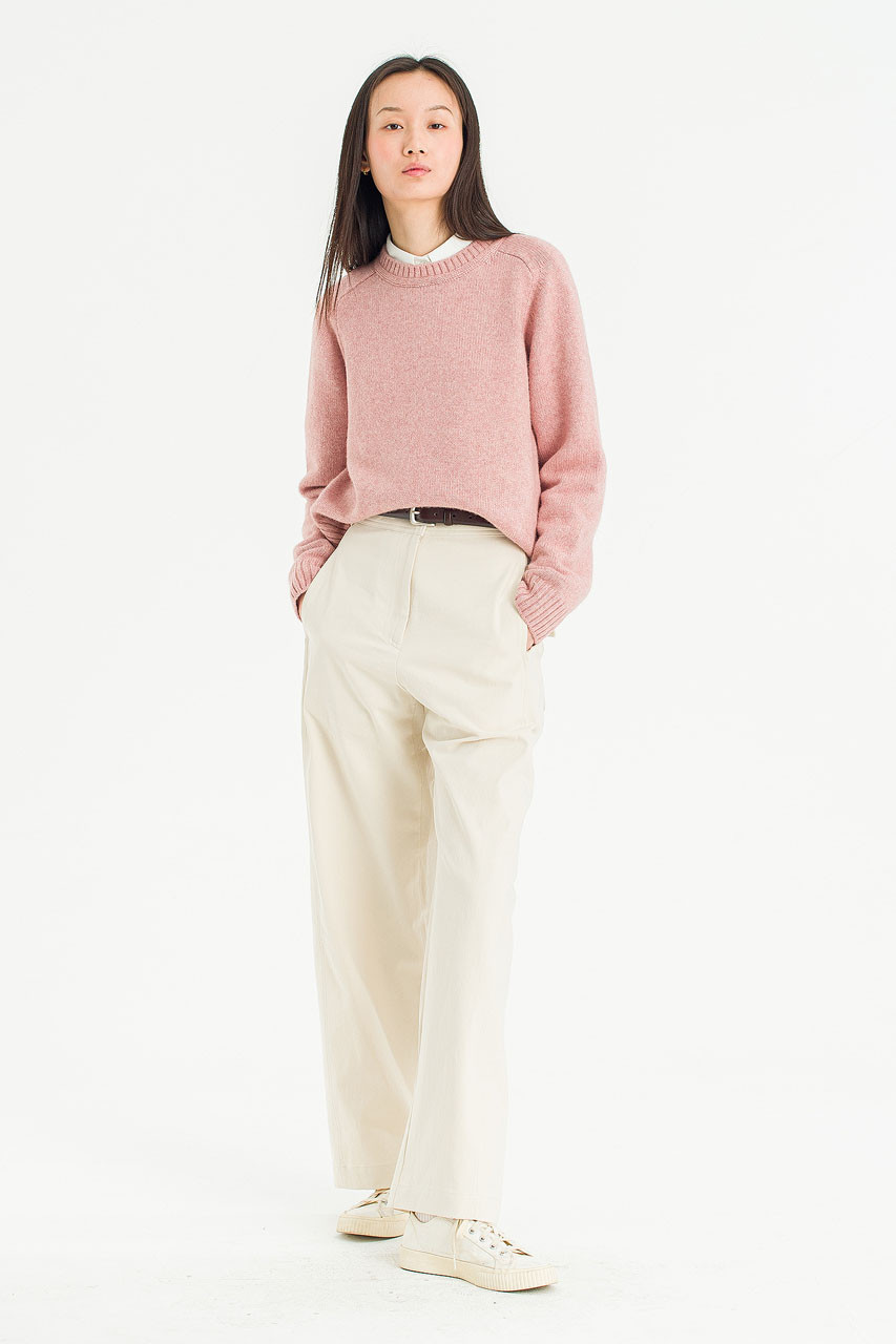 Moss Path Curved Pants, Cream