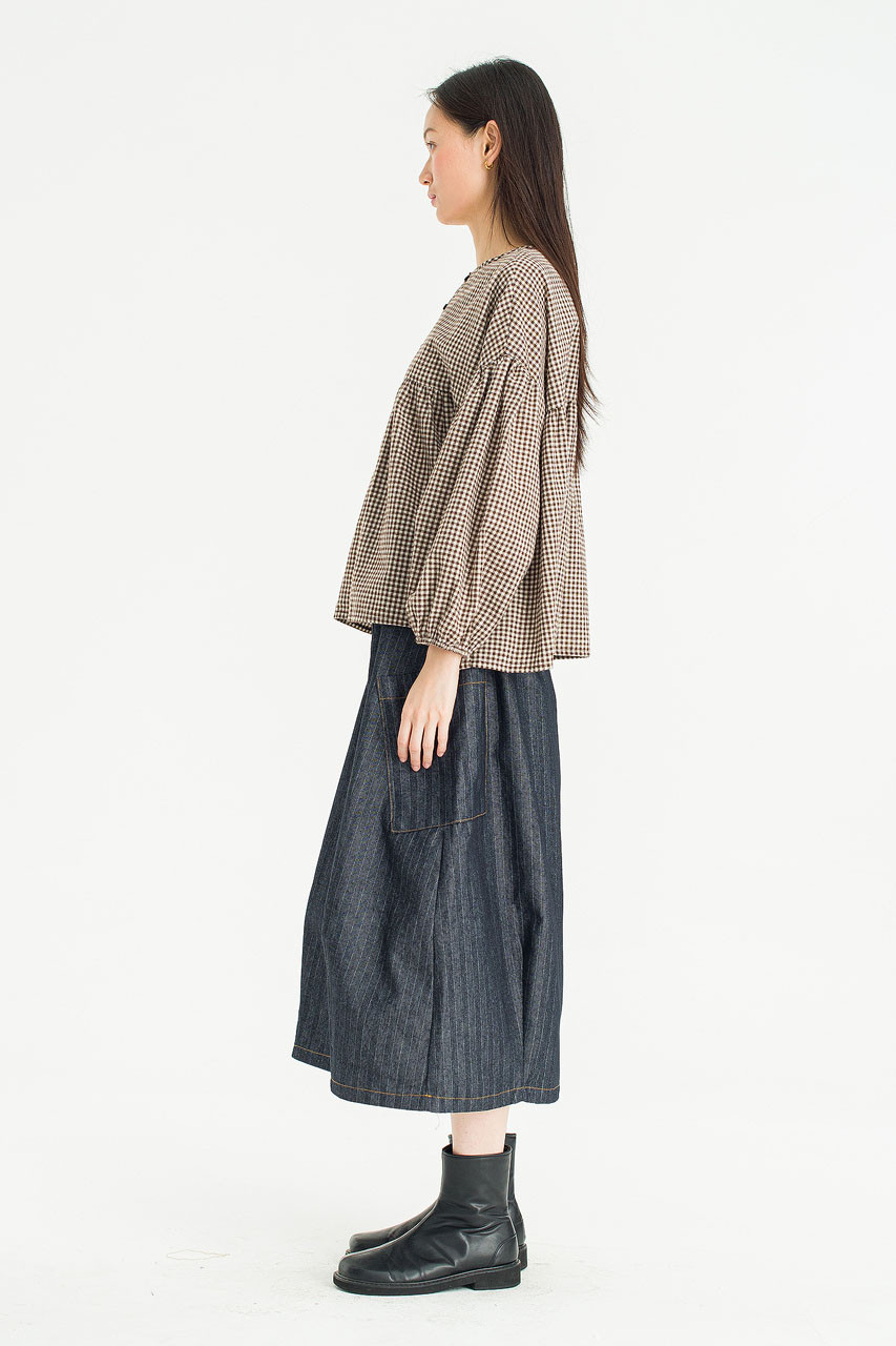 Meadow Check Blouse, Brown