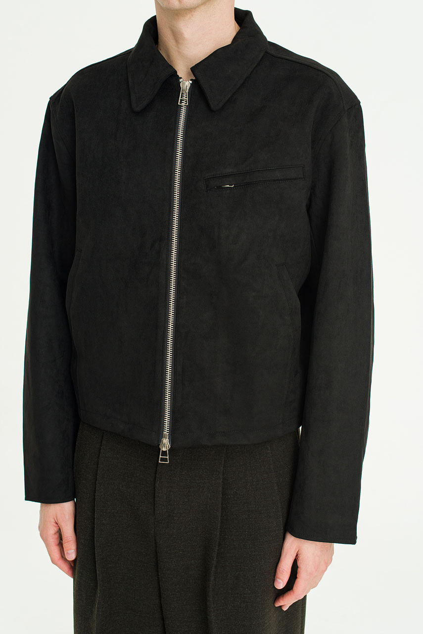 Menswear | Cropped Suedette Jacket, Black