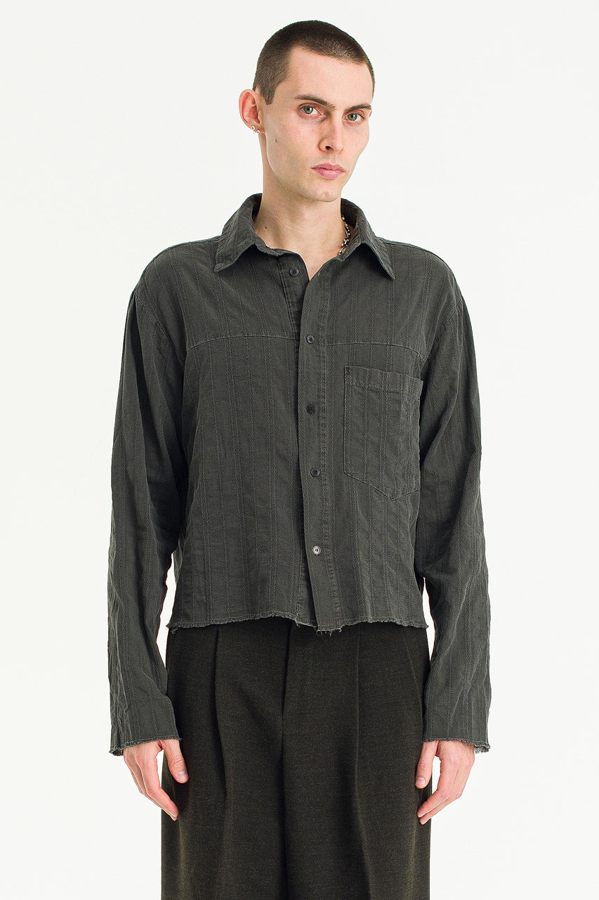 Menswear | Stray Crop Shirt, Charcoal