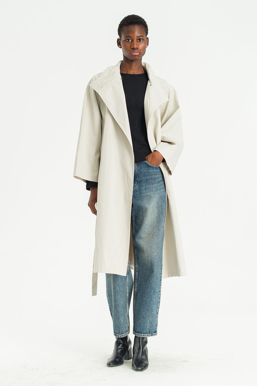 Flora High Neck Trench, Stone