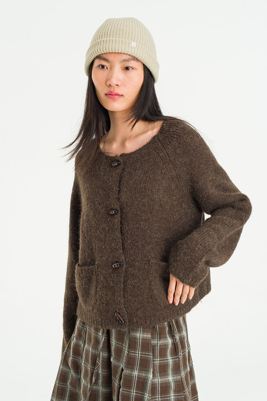 Haze Knit Cardigan, Brown