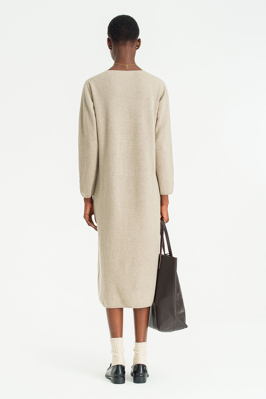 Still Knit Long Dress, Oat