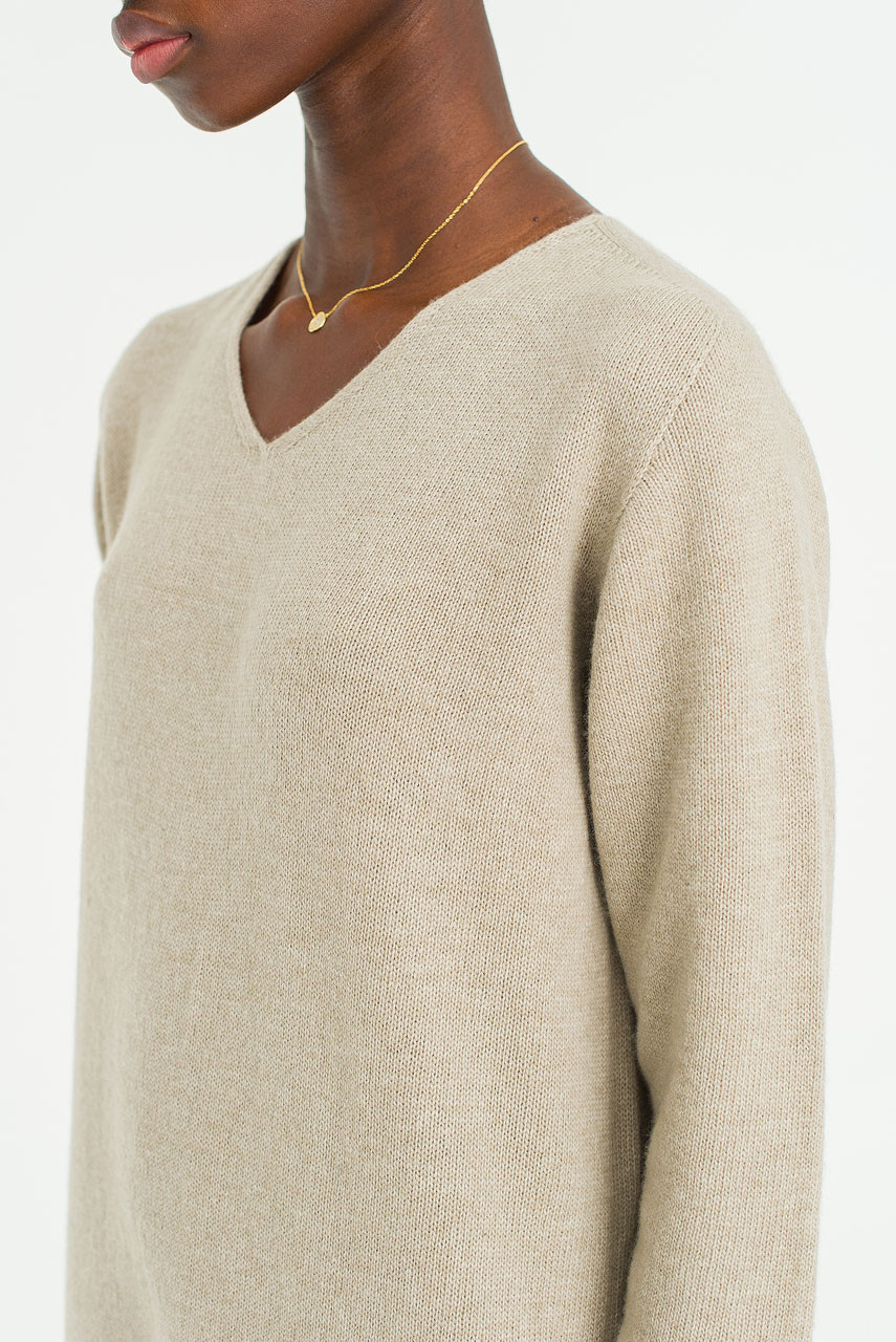 Still Knit Long Dress, Oat