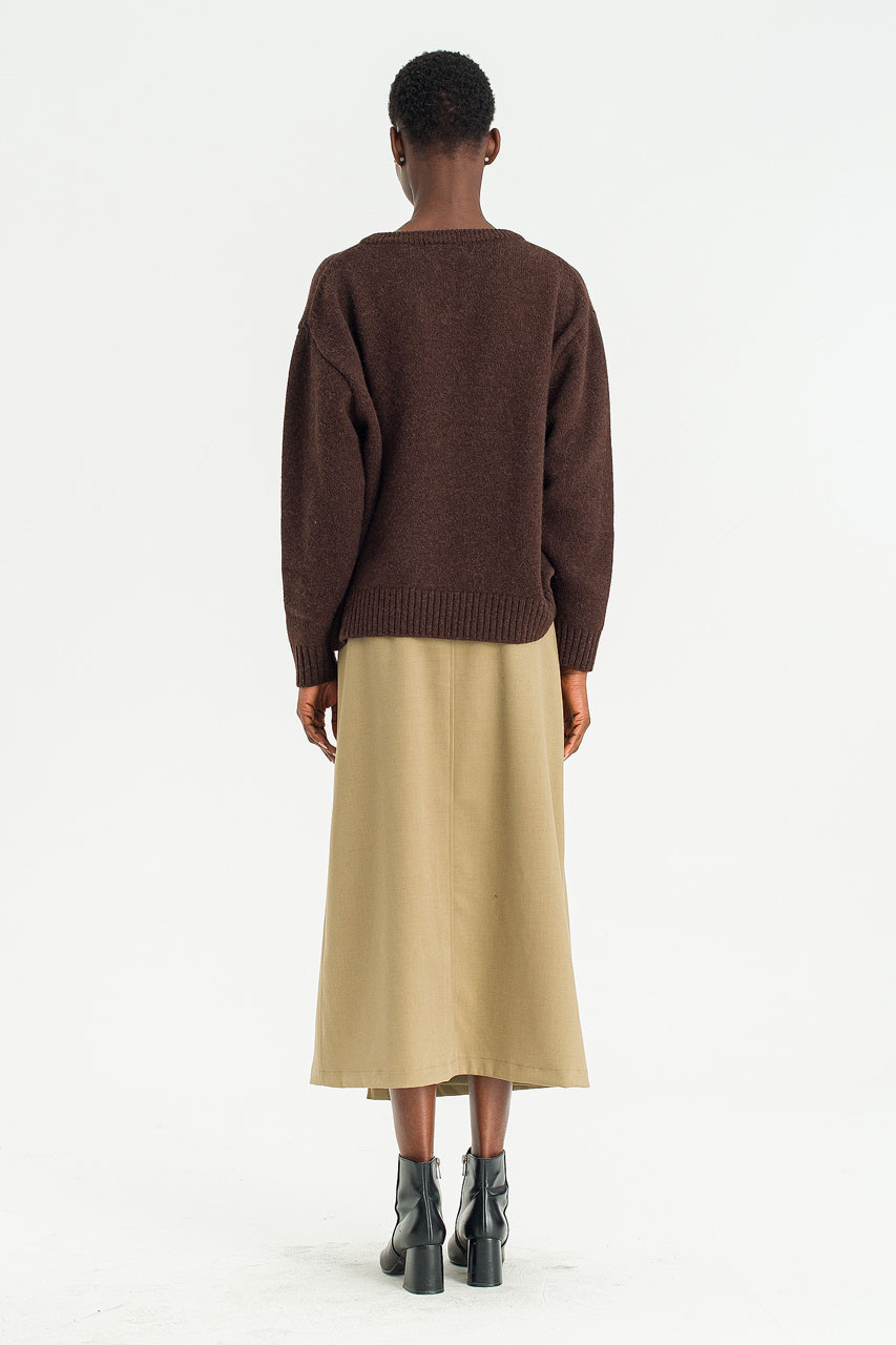 Answer Box V Neck Jumper, Brown