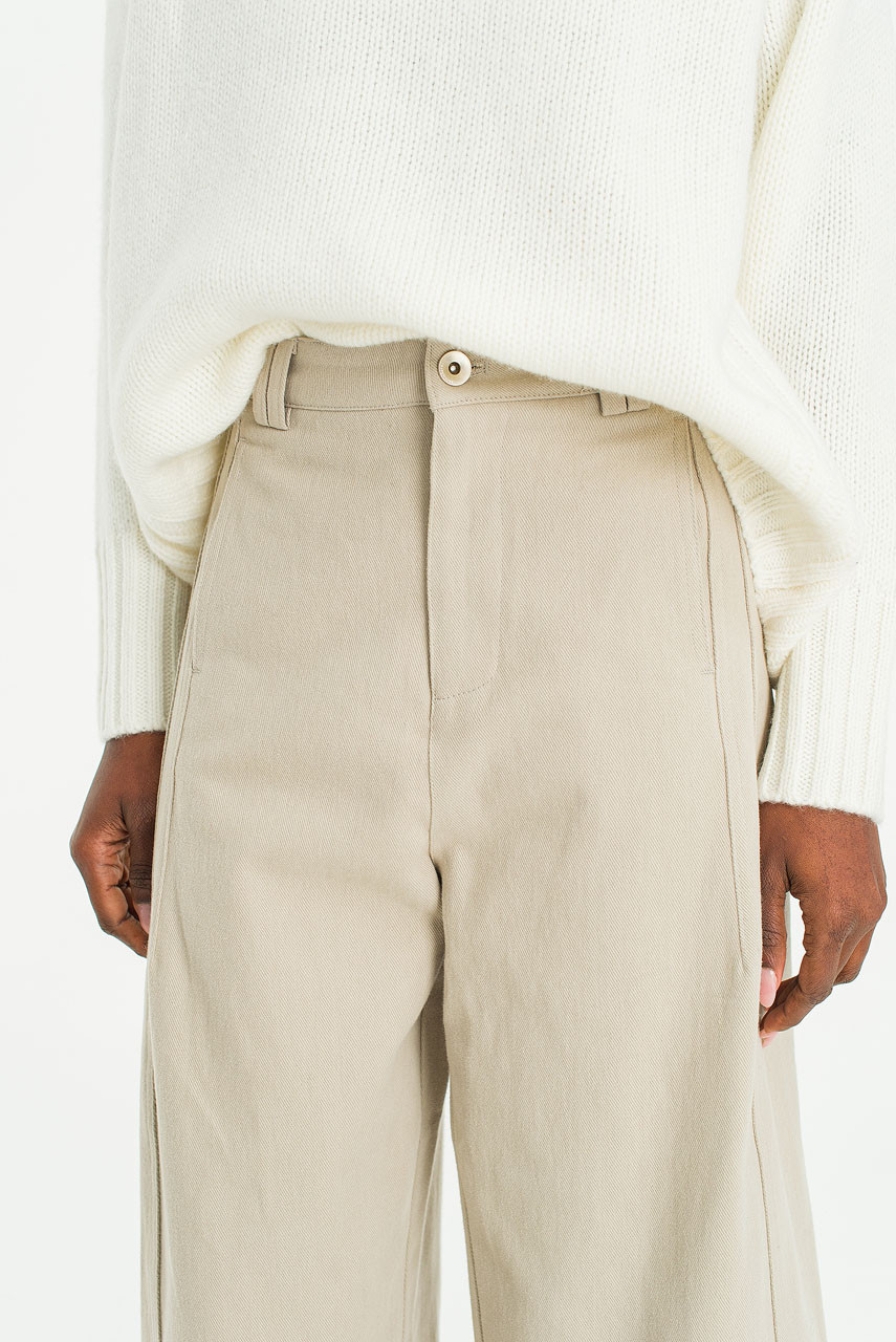 Lavender Cotton Pants, Beige