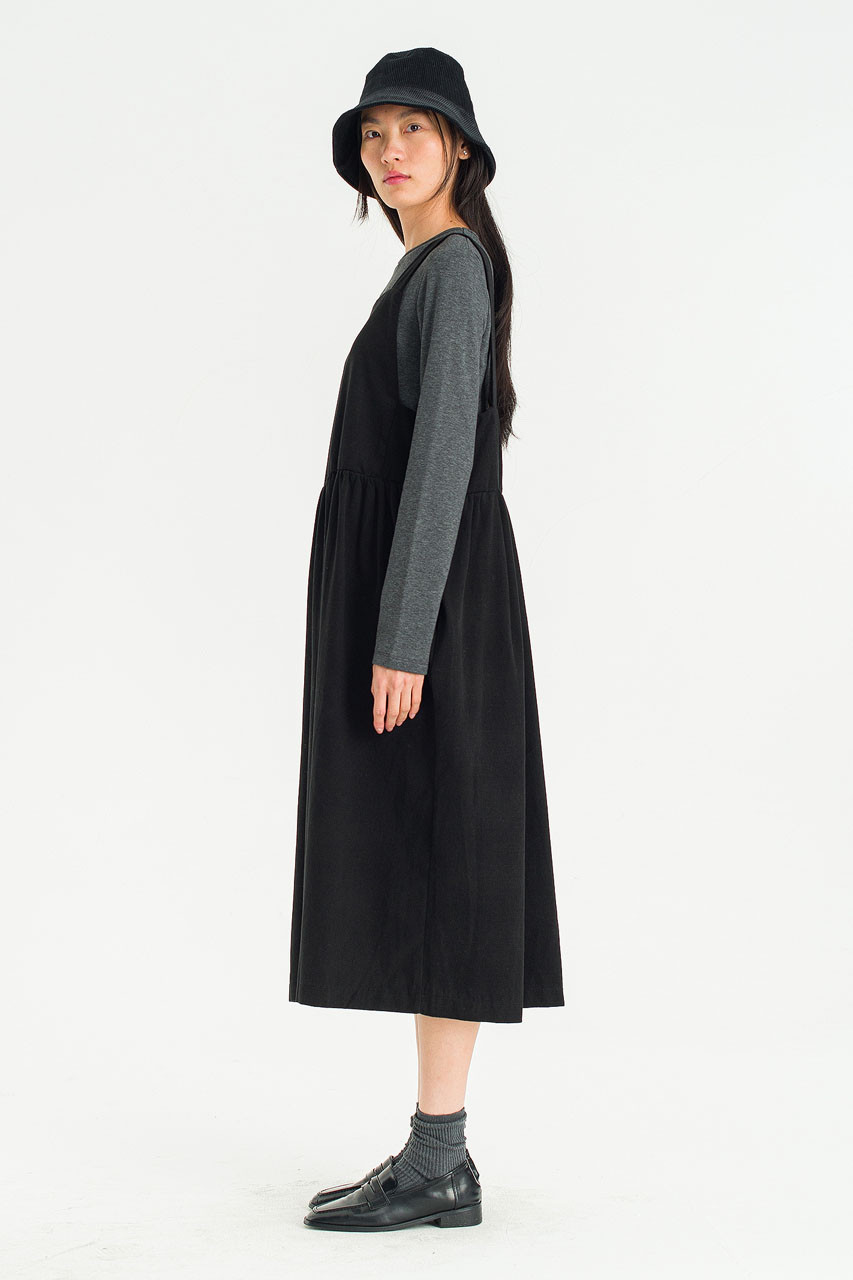 Miel Pinafore Dress, Black