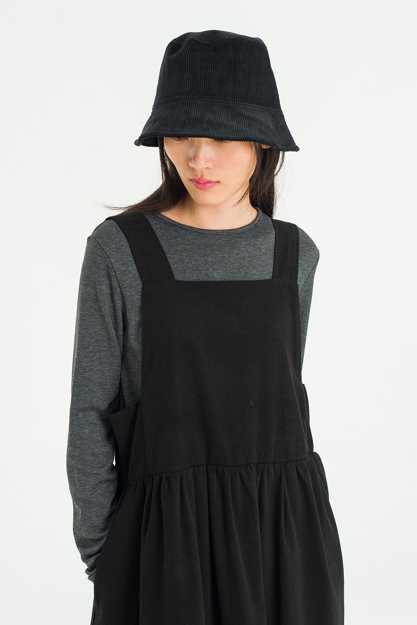 Miel Pinafore Dress, Black