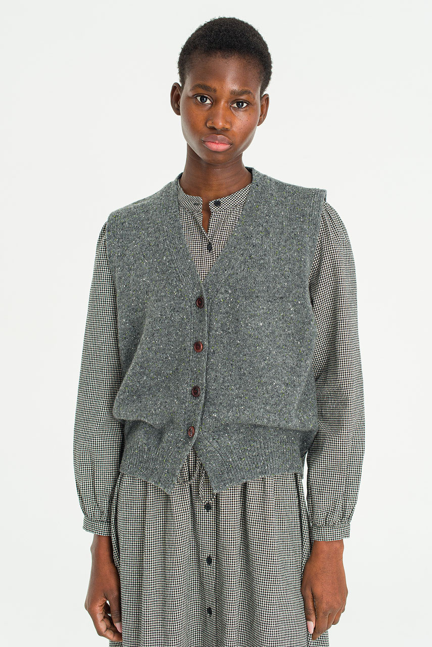 Nelle Knit Vest, Charcoal