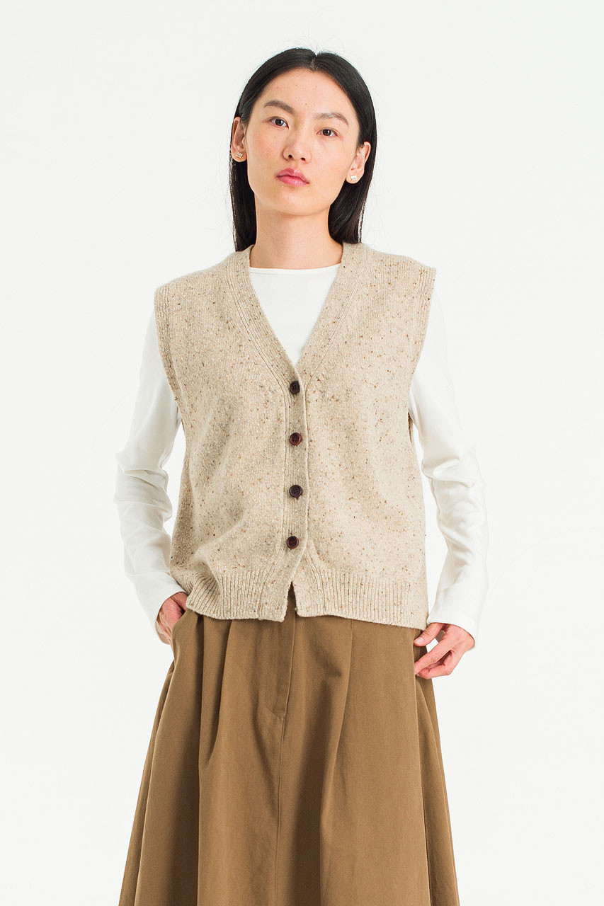 Nelle Knit Vest, Beige