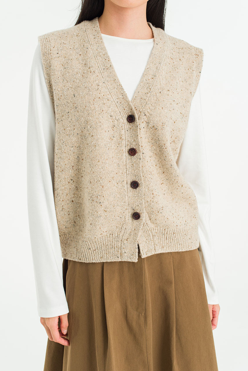 Nelle Knit Vest, Beige