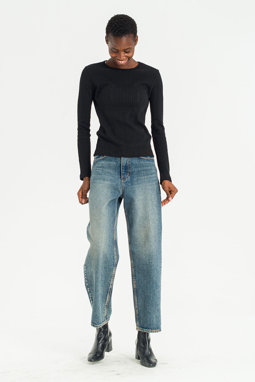 Silent Rib Tee, Black