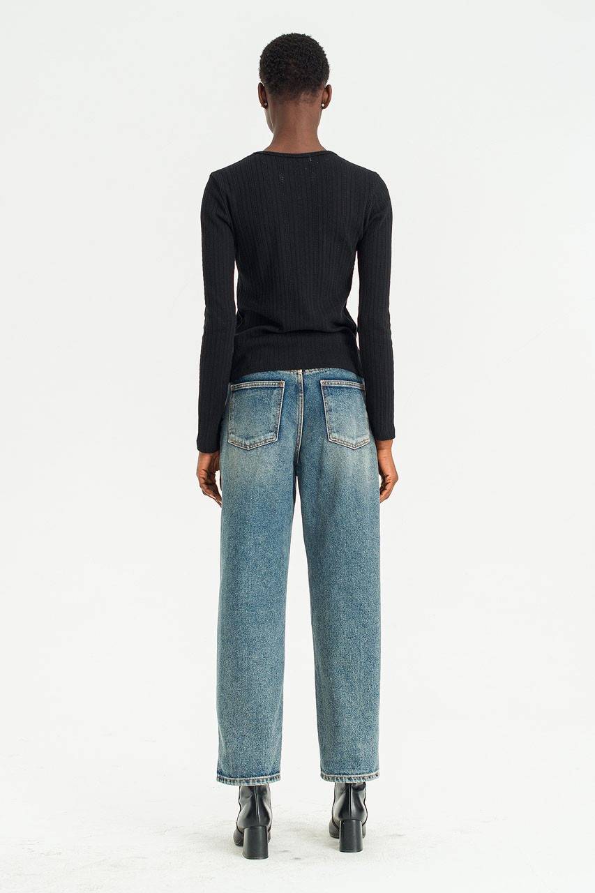 Silent Rib Tee, Black