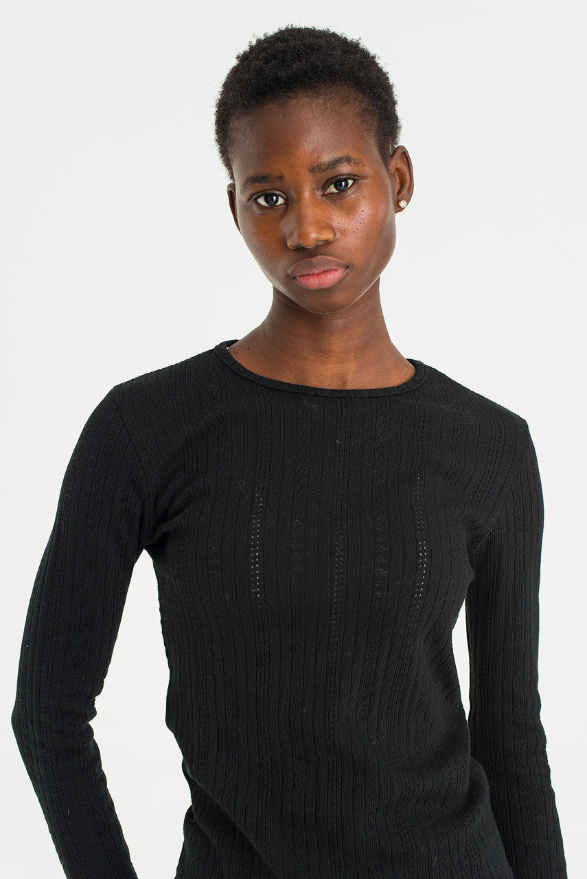 Silent Rib Tee, Black