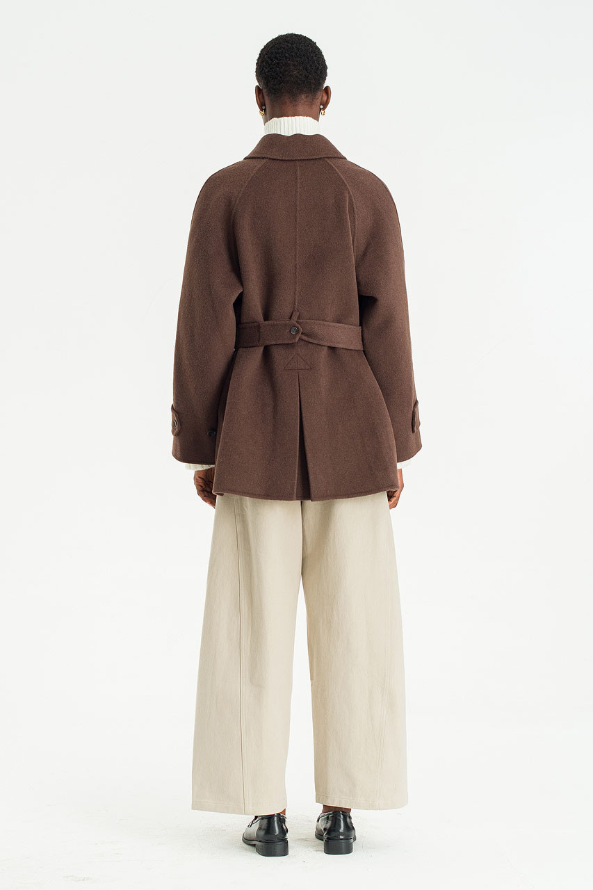 Contour Half Seamless Coat, Brown