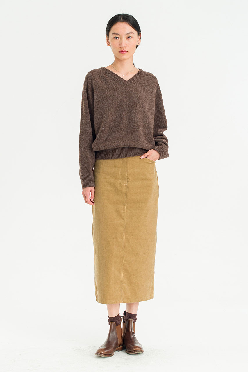 Whisper Cord Skirt, Beige