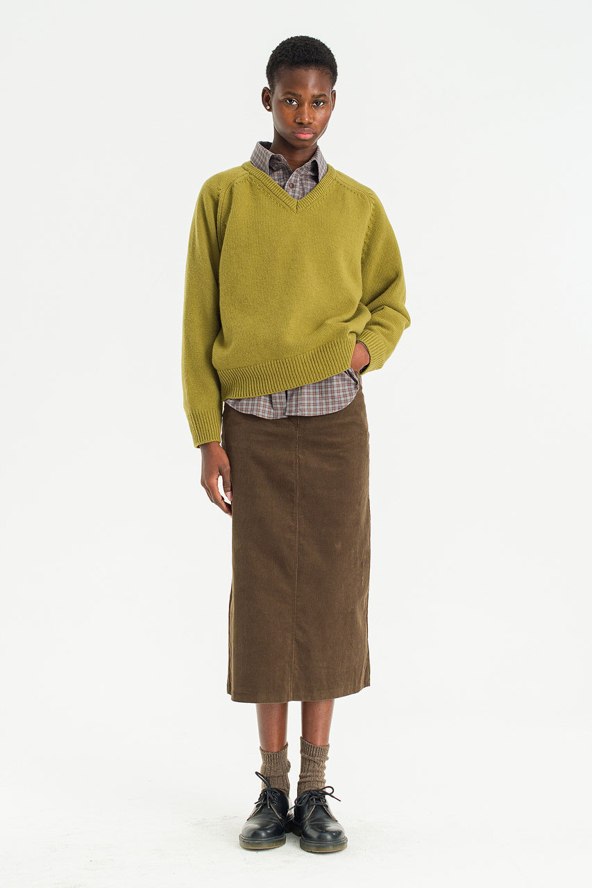 Mellow V Neck Jumper, Olive