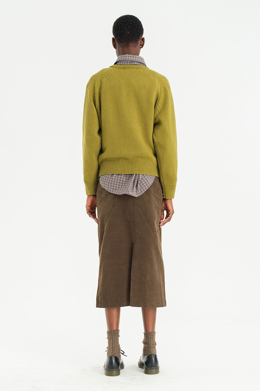 Mellow V Neck Jumper, Olive