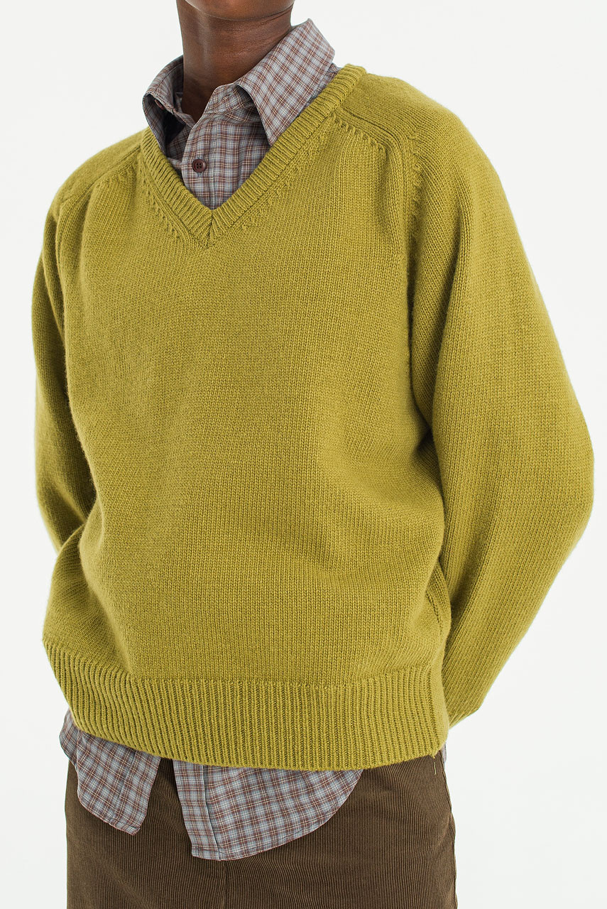 Mellow V Neck Jumper, Olive
