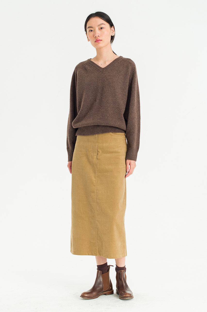 Mellow V Neck Jumper, Brown