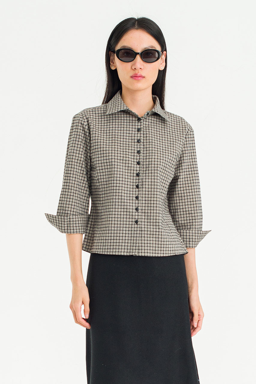todayful／ Checkgather Compact Blouse Travelers™ Collection Scoopneck Shirt Jacket | Chico's