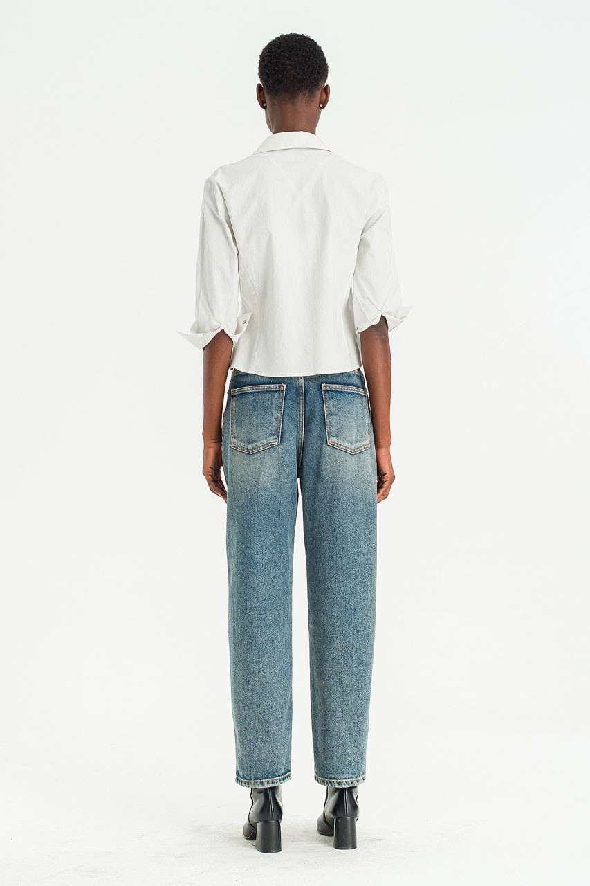 Mere Crop Shirt, Ivory