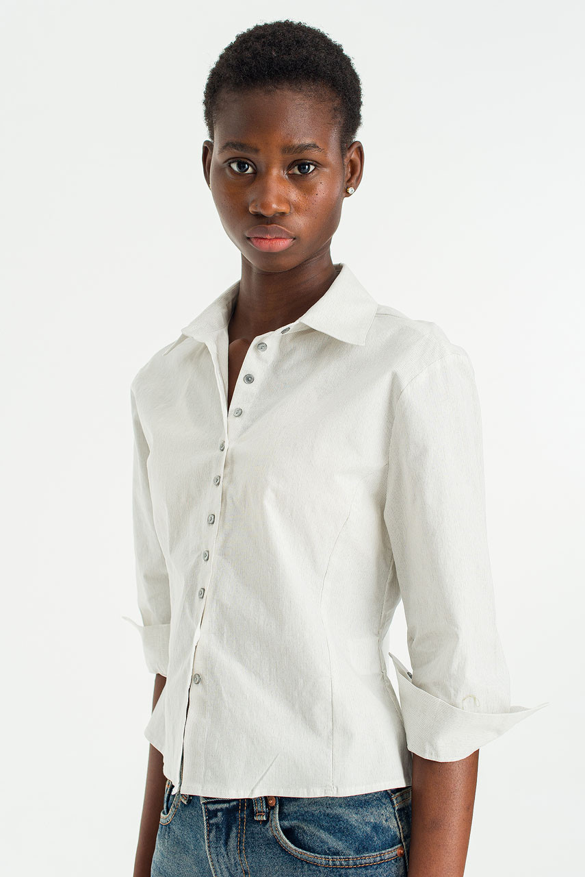 Mere Crop Shirt, Ivory