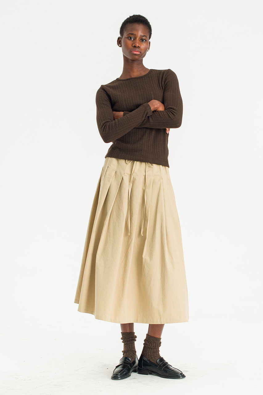 Ease Draw Skirt, Beige