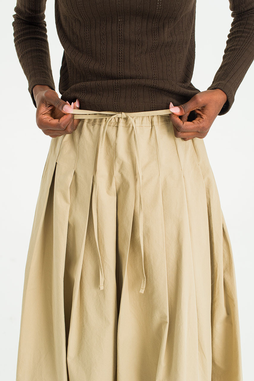 Ease Draw Skirt, Beige