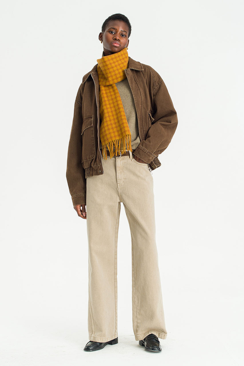 Boxy Soft Utility Blouson, Brown